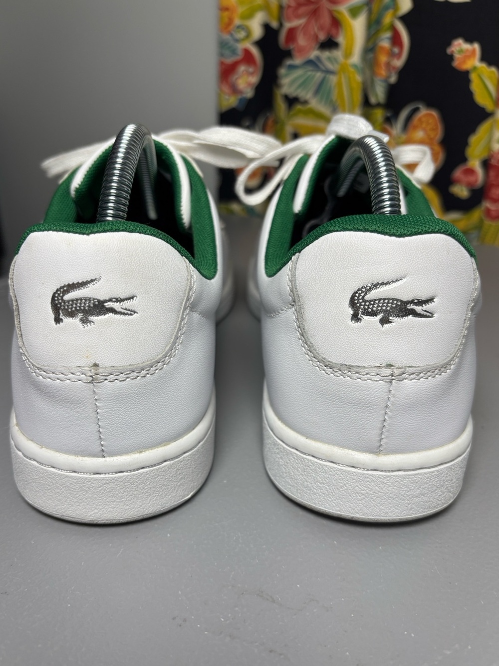 LACOSTE Hydez 119 Leather Sneakers Shoes White Green Size Men's 9 - Picture 3 of 8